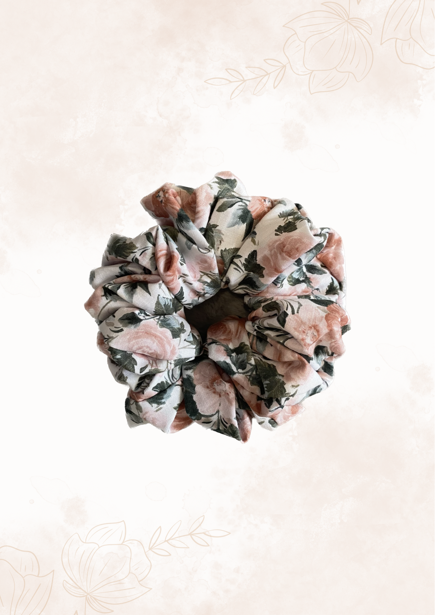 Pink floral Scrunchie