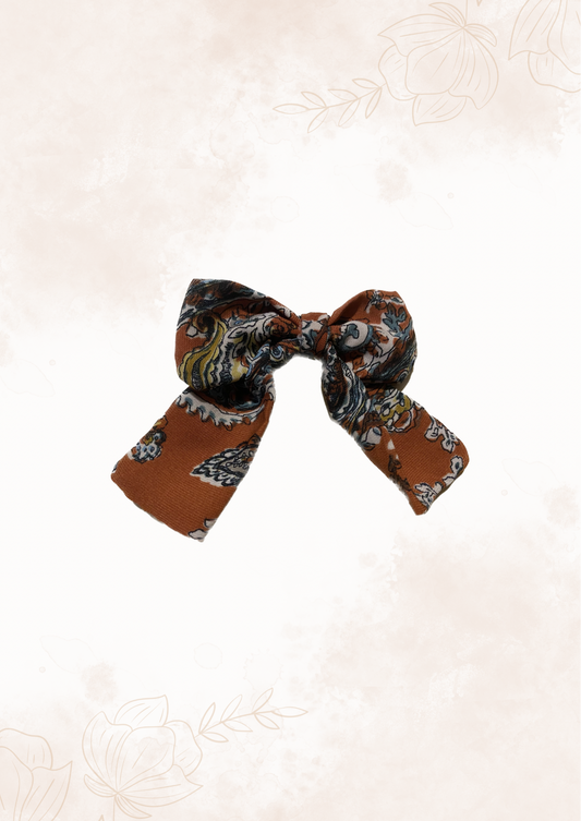 Small orange floral hair clip