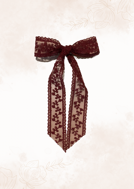 Red ribbon hair clip