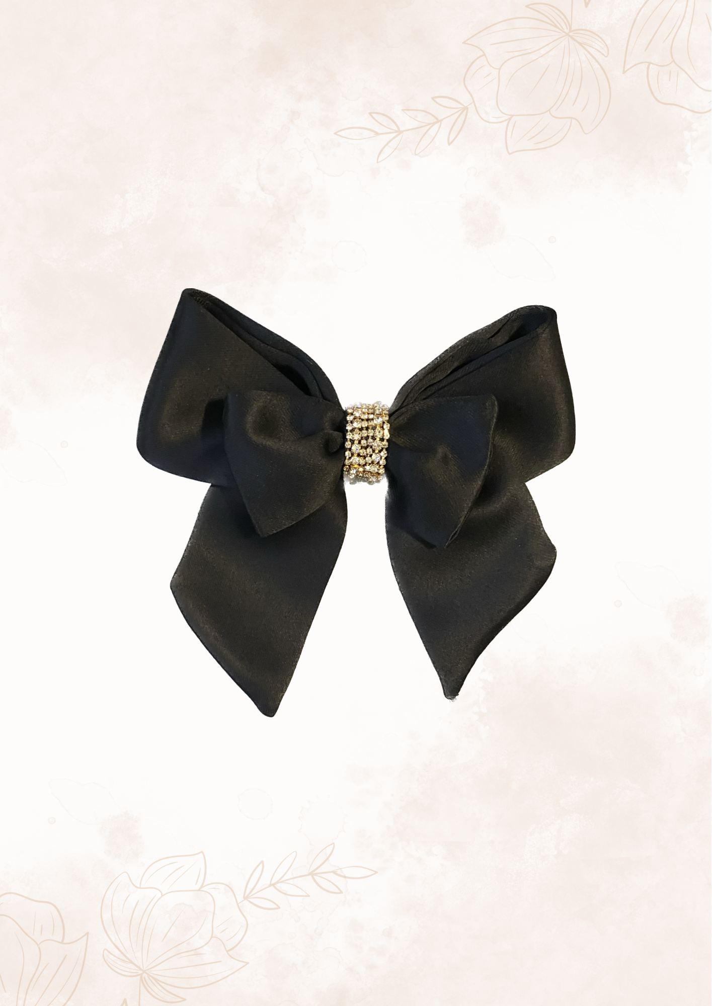 Sparkling black hair bow clip