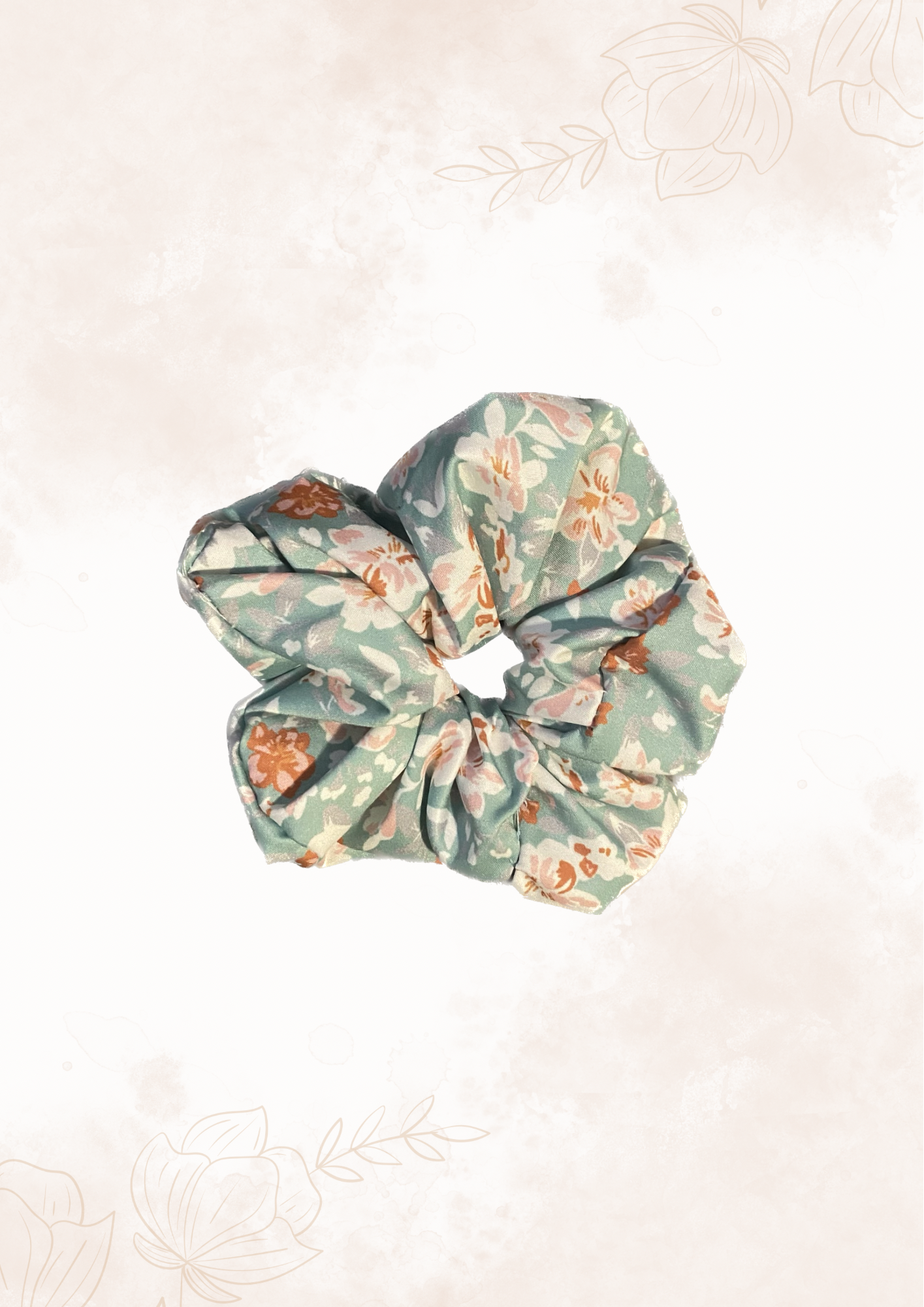 Floral skyblue Scrunchie