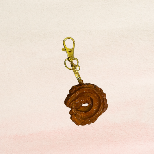 Pinwheel cookie keychain