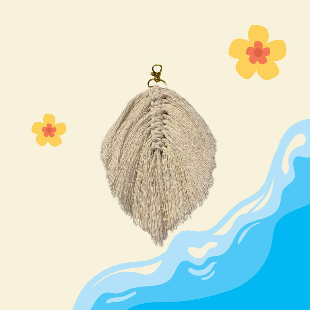 Leaf macrame keychain