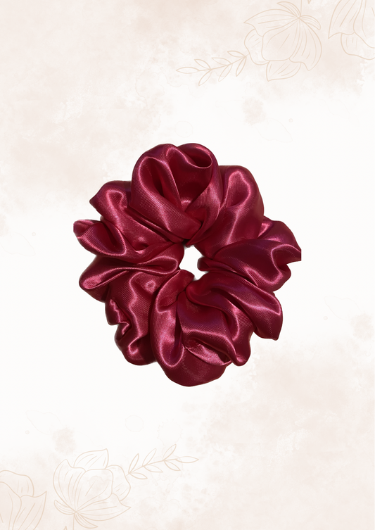Pink Satin Scrunchie