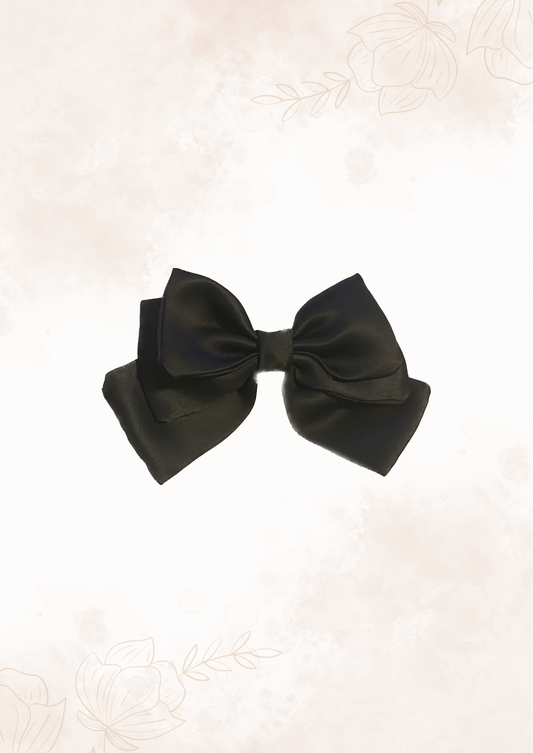 Black 3 layered Hair Bow Clip