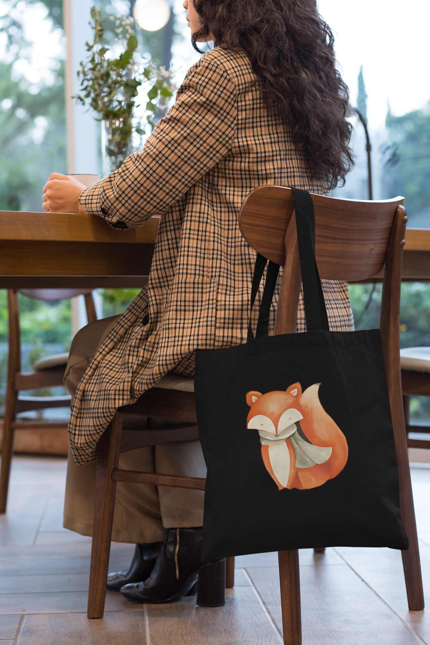 Customizable Fox Black tote bag