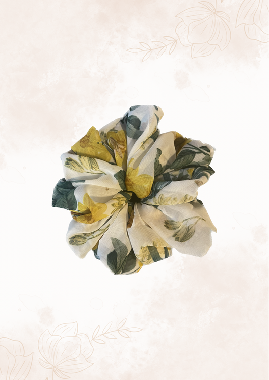 Floral Organza Scrunchie