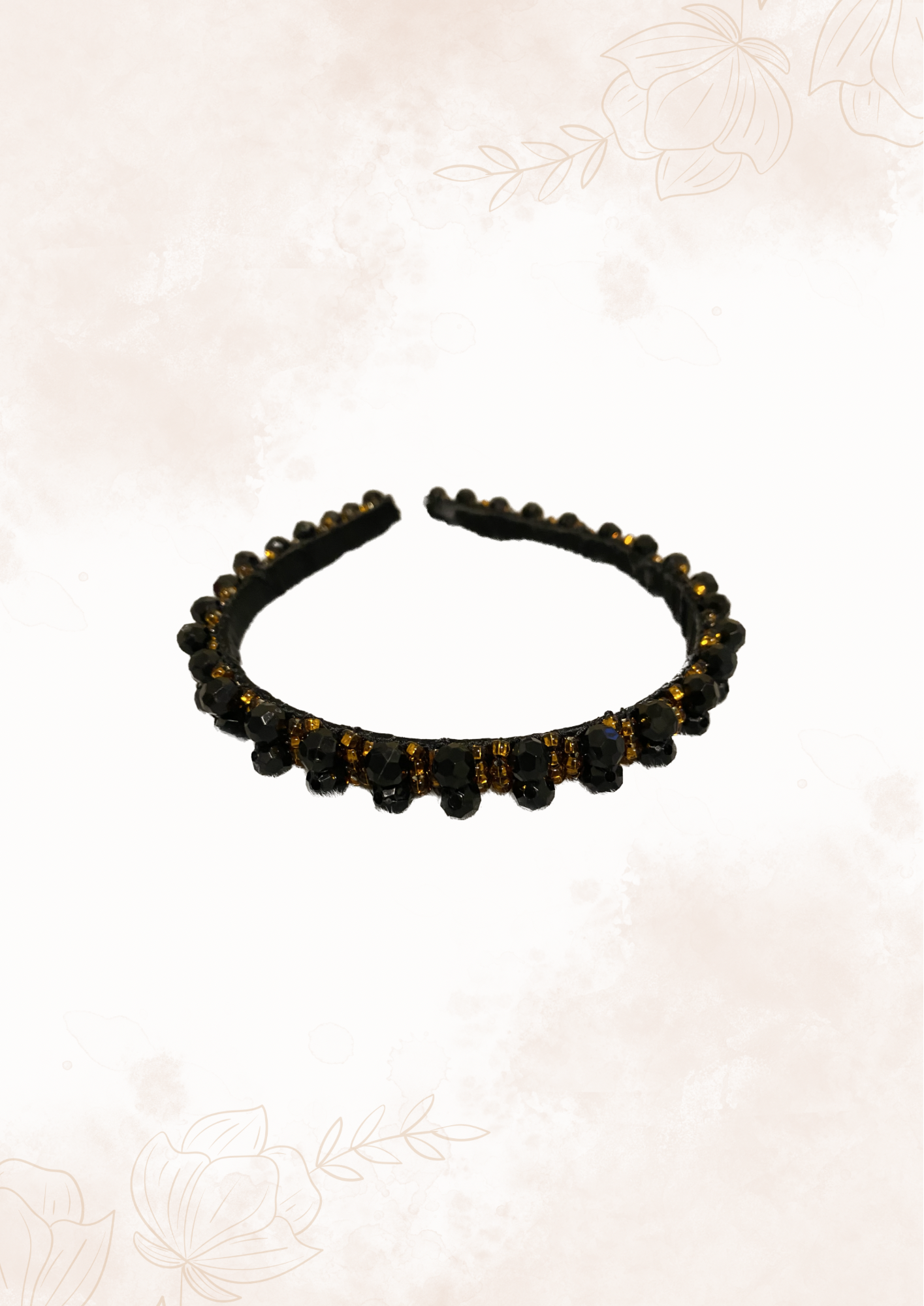 Black and brown beaded headband