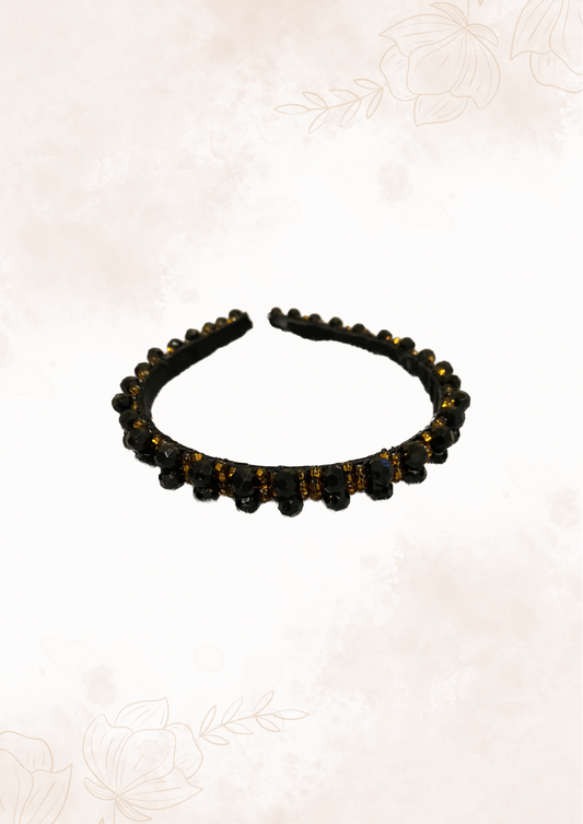 Black and brown beaded headband