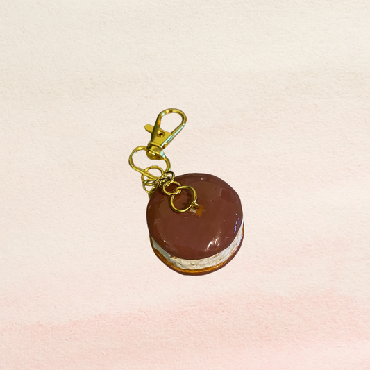 Brown macaroon keychain