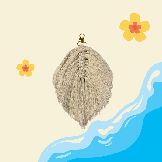 Leaf macrame keychain